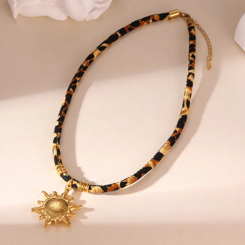 Animal Print Thread Necklace