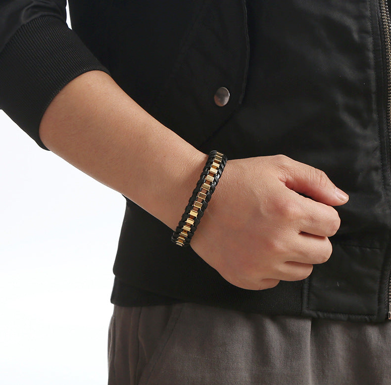 Gold Biker Bracelet for Men
