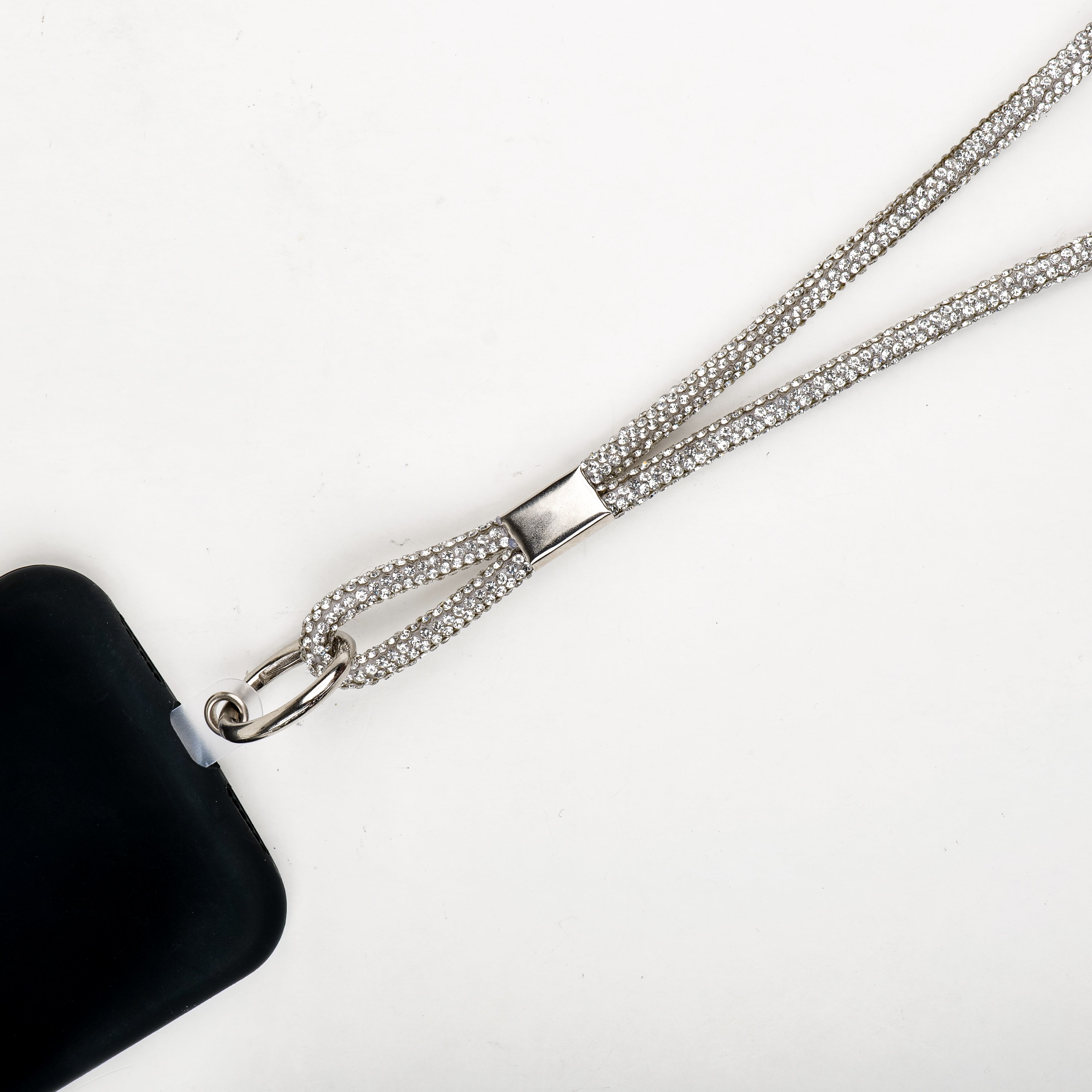 Glitter Lanyard - Silver