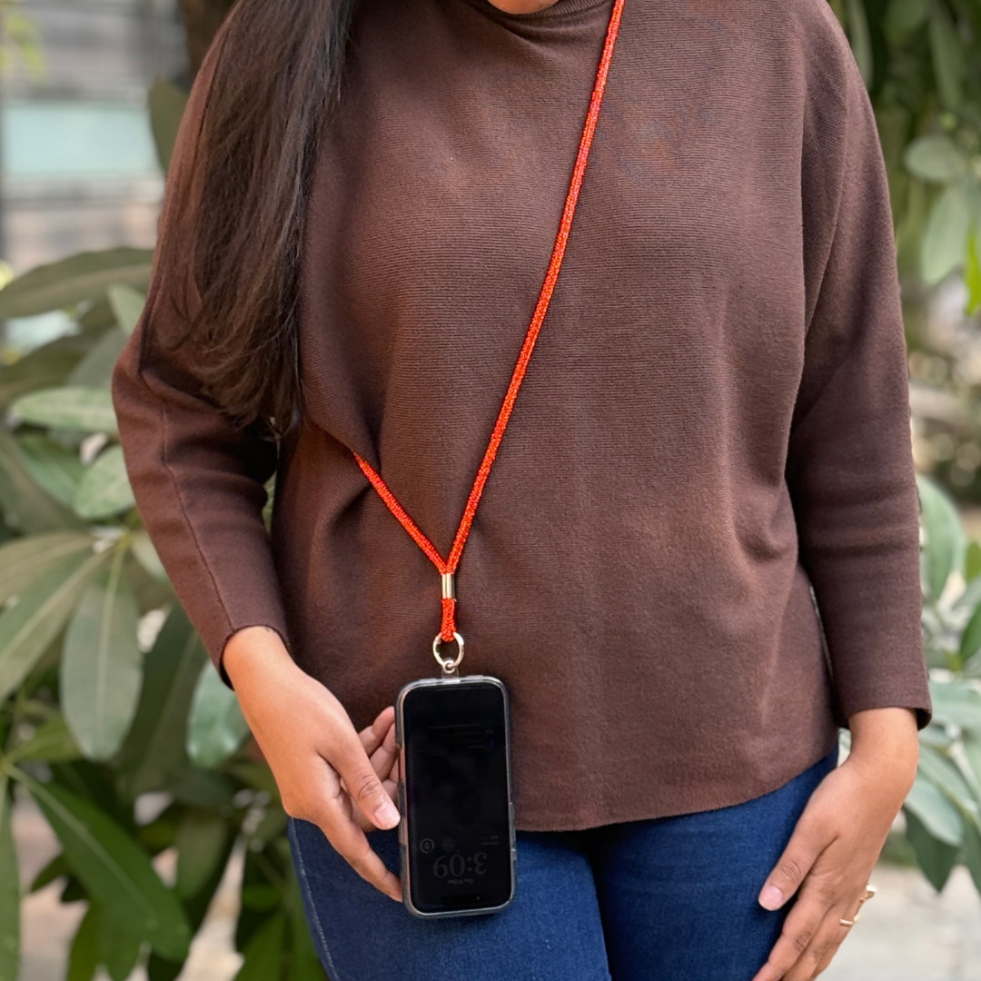 Glitter Lanyard - Orange