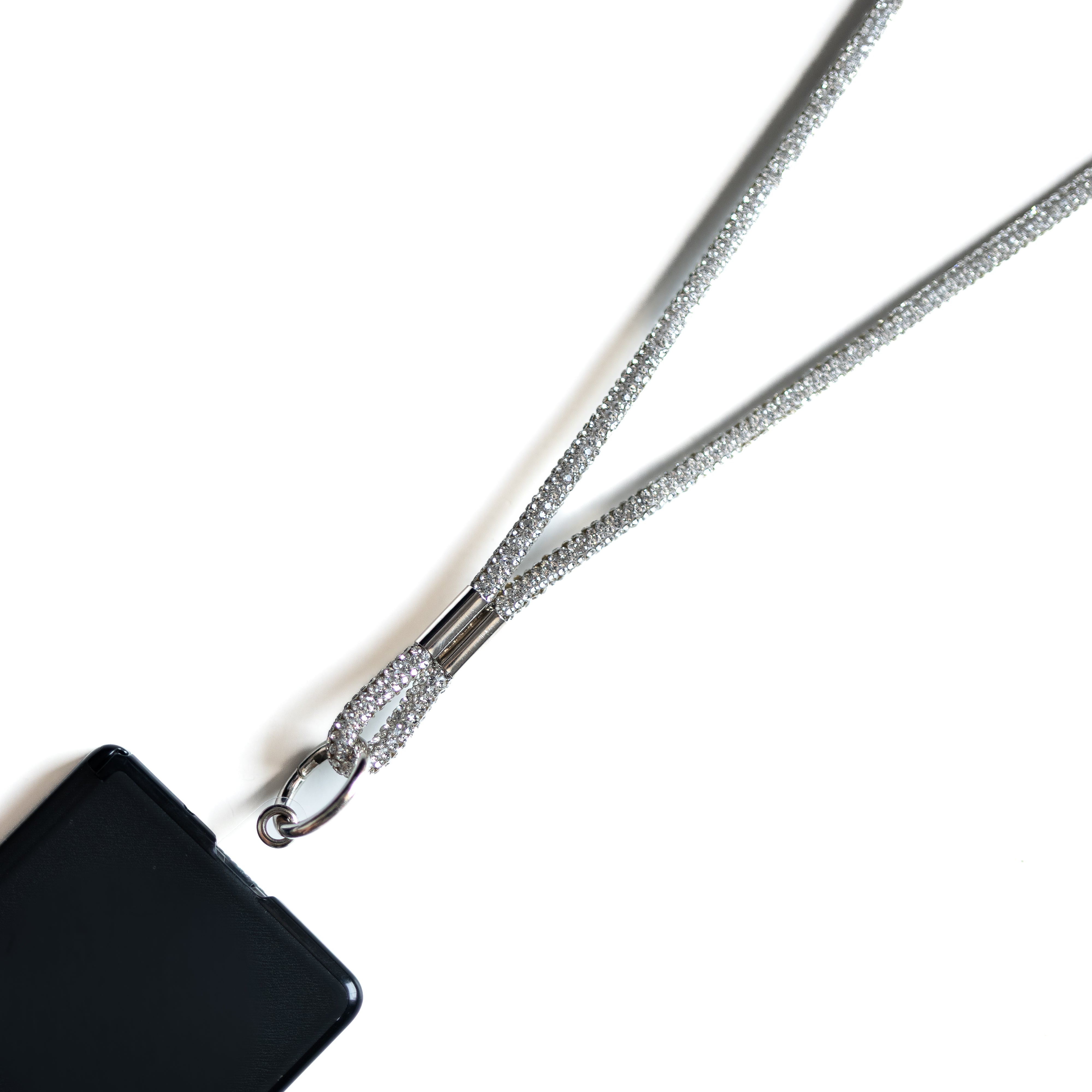 Glitter Lanyard - Silver