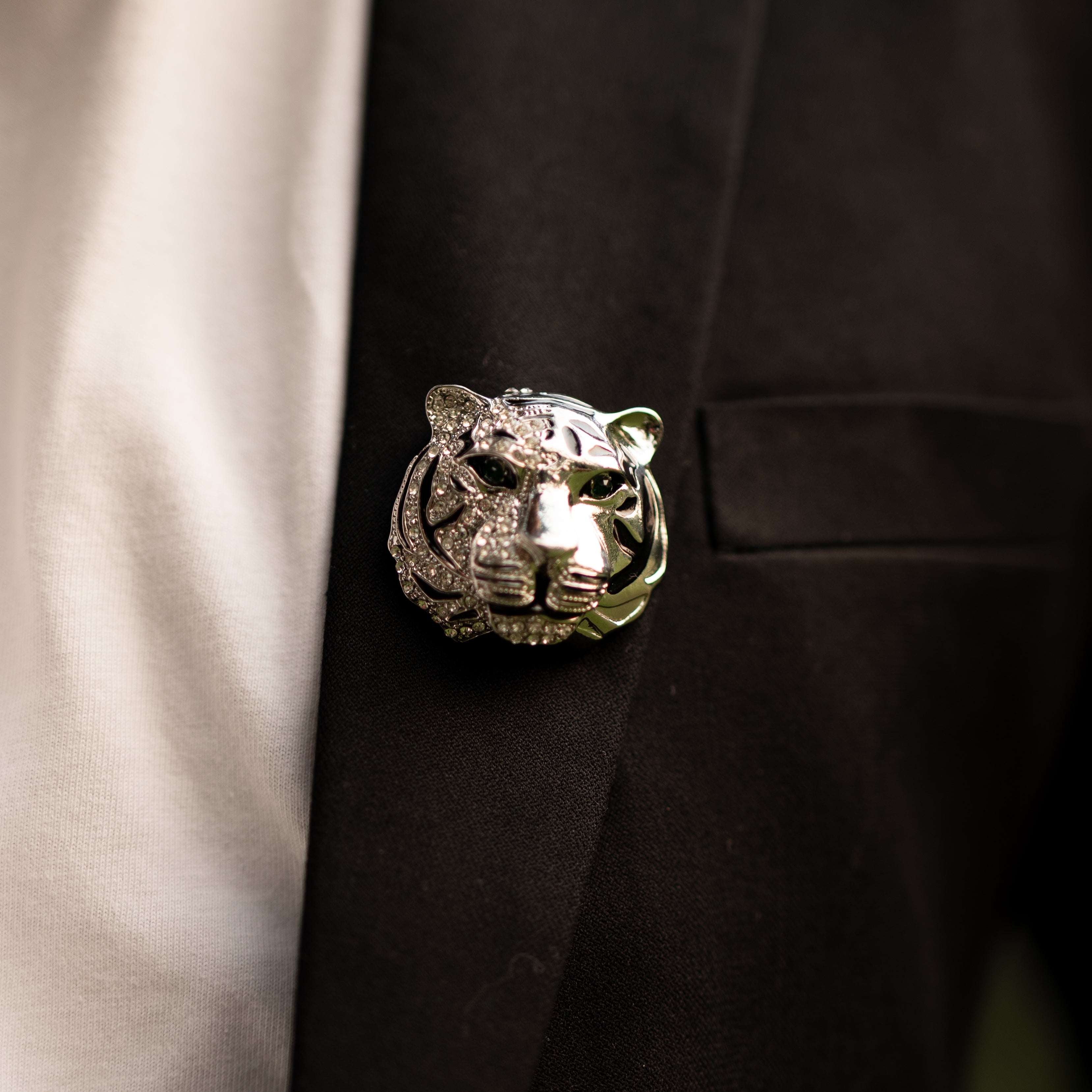 Tiger Brooch - Silver