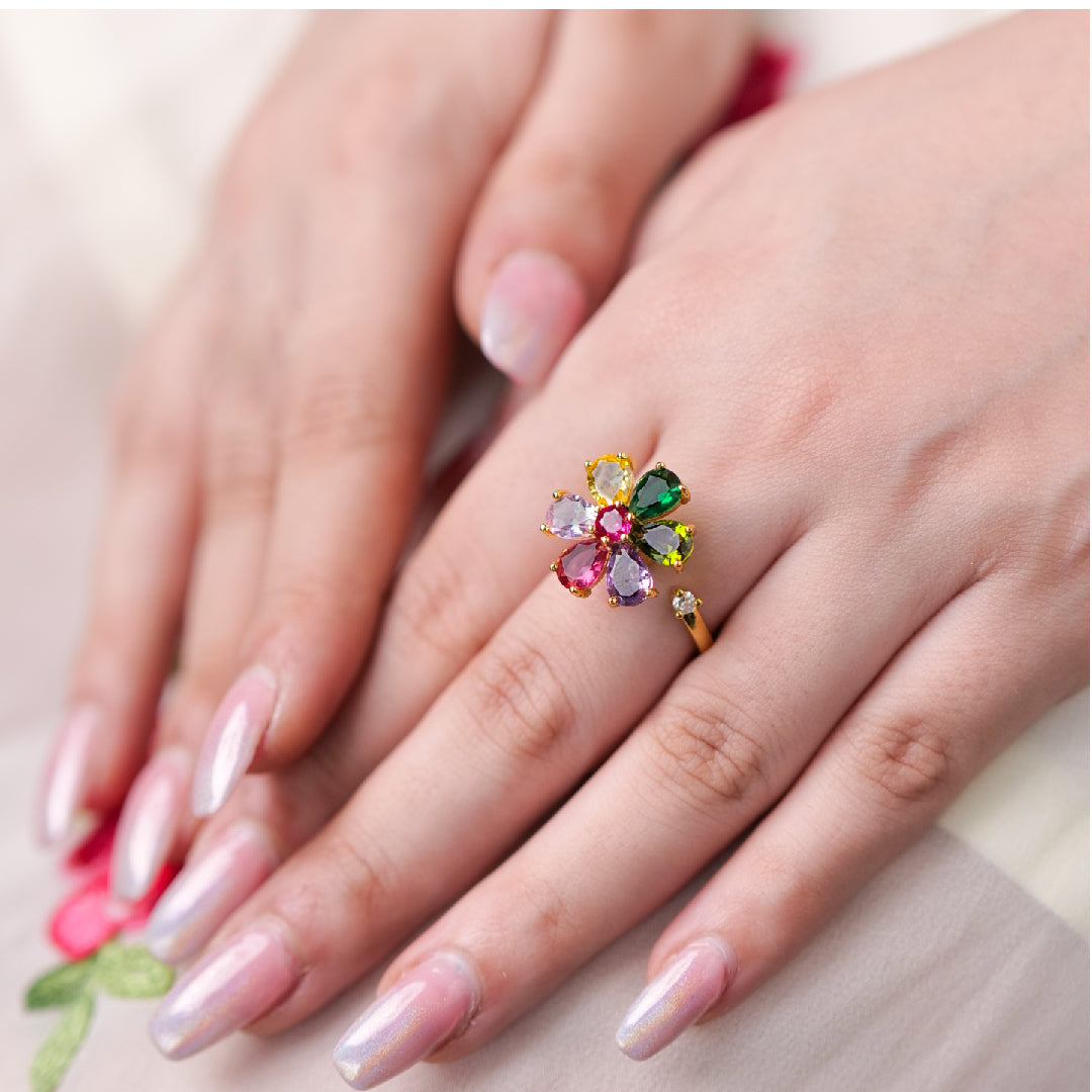 Rainbow Fidget Spinner Adjustable Ring