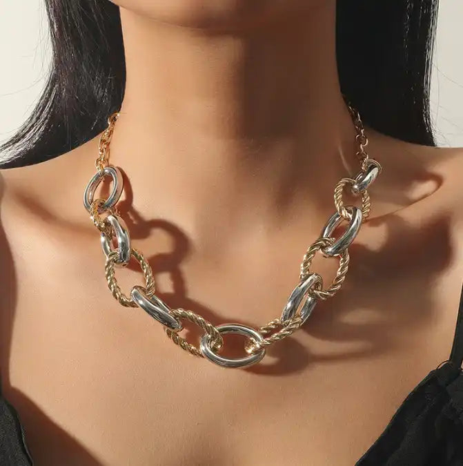 Dual Tone Link Necklace