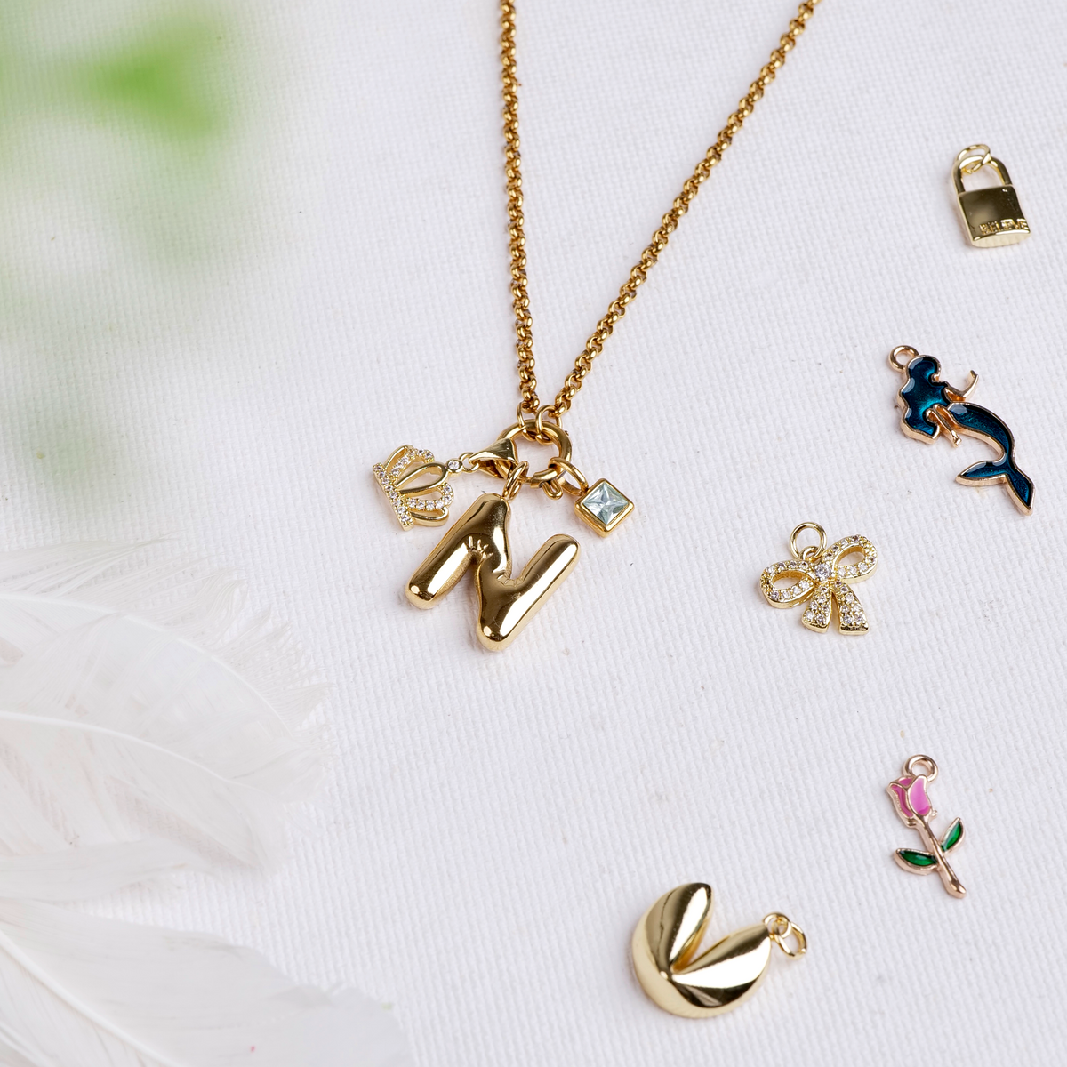 Personalized Cluster Necklace necklace by Nashira, shown close up (image 10 of 18)