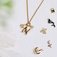 Personalized Cluster Necklace necklace by Nashira, shown close up (image 10 of 18)
