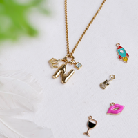 Personalized Cluster Necklace by Nashira, stainless steel necklace
