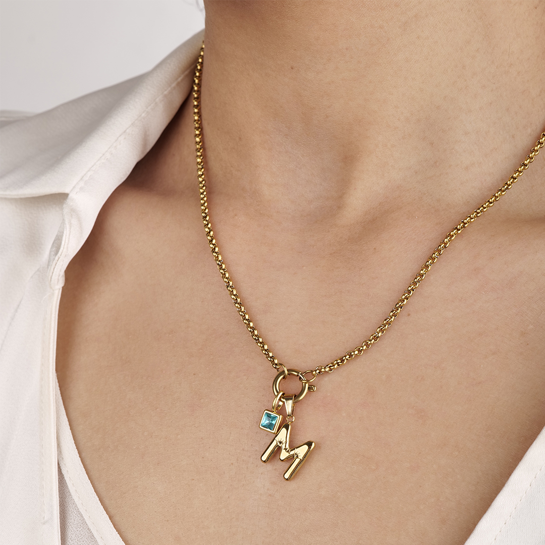 Personalized Cluster Necklace by Nashira, stainless steel necklace (image 11 of 18)