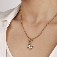 Personalized Cluster Necklace by Nashira, stainless steel necklace (image 11 of 18)
