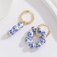Flower Porcelain Hoops