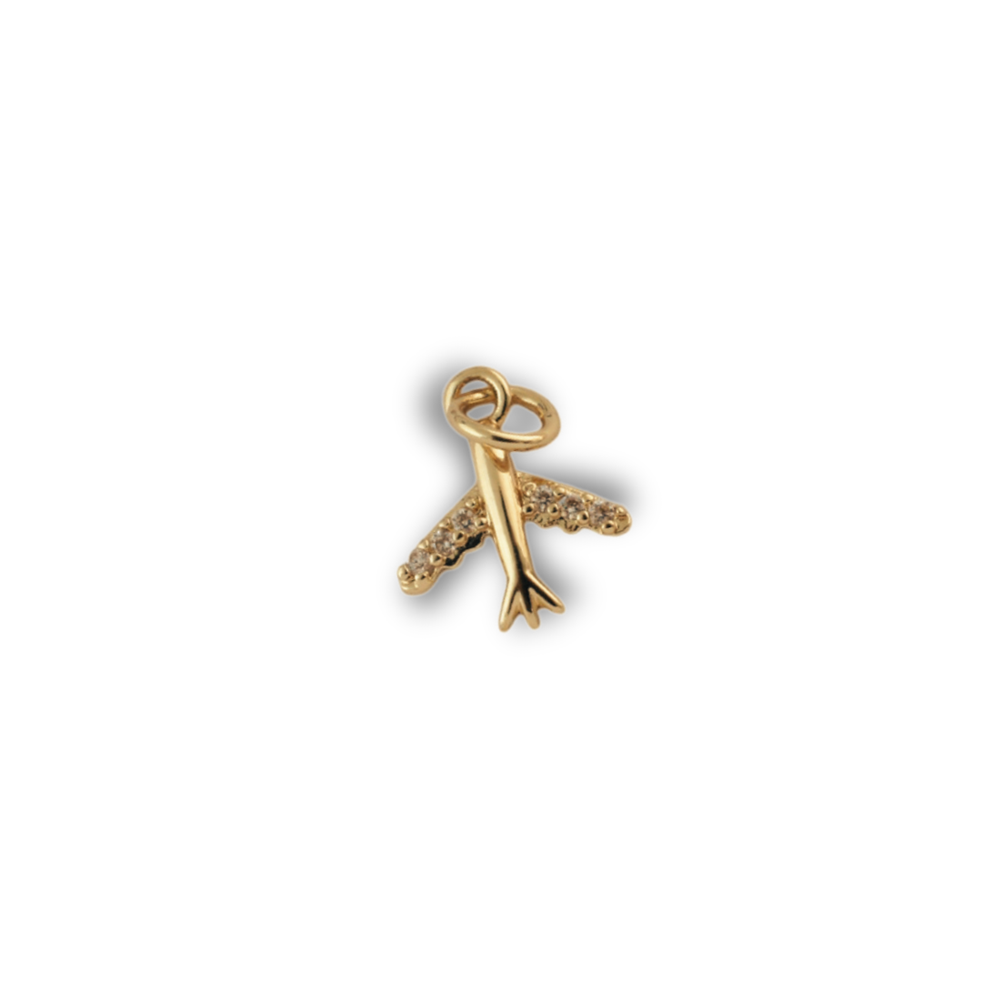 The Studded Plane Charm charm by Nashira, shown close up