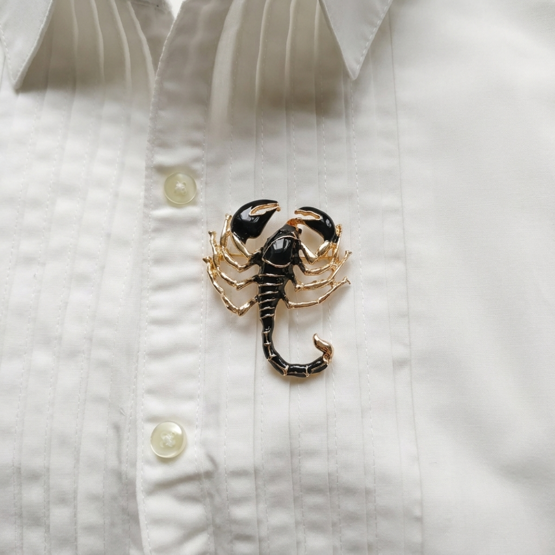 Midnight Scorpion brooch - Stainless Steel brooch by Nashira