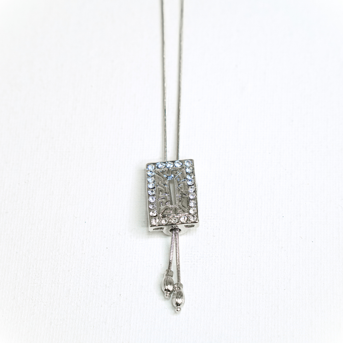 Regal Crystal Lariat Necklace