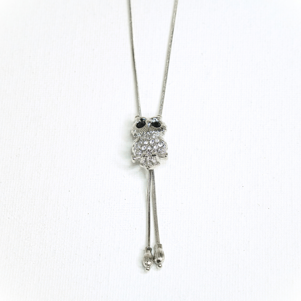 Nazar Owl Necklace necklace by Nashira, shown close up