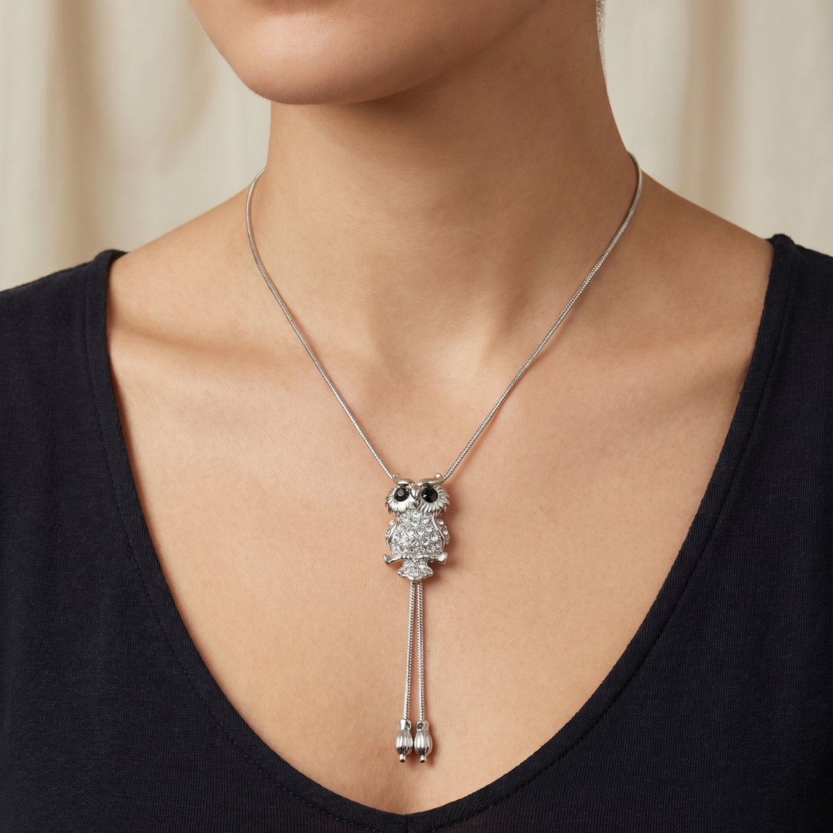 Nazar Owl Necklace - Stainless Steel necklace by Nashira