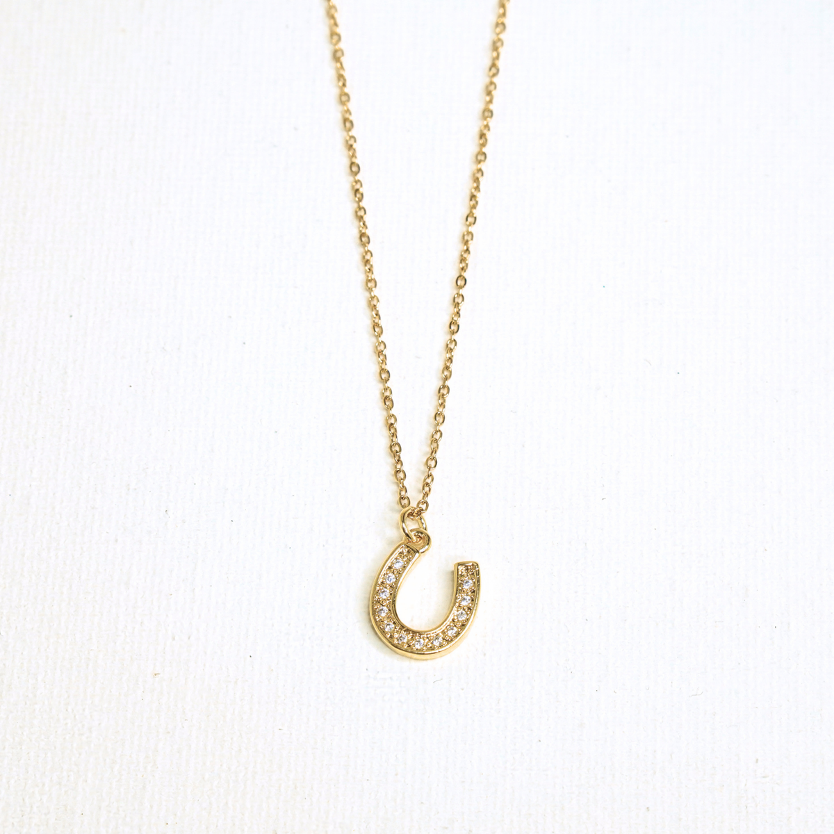 Lucky Horseshoe Necklace necklace by Nashira, shown close up