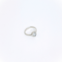 Tear Drop Silver Ring ring by Nashira, shown close up