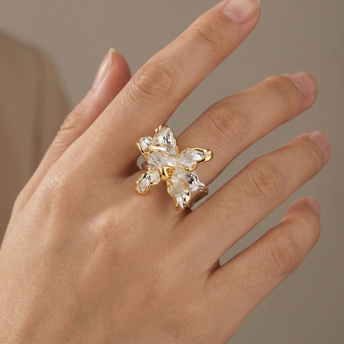 Orchid Bloom Ring - Stainless Steel ring by Nashira