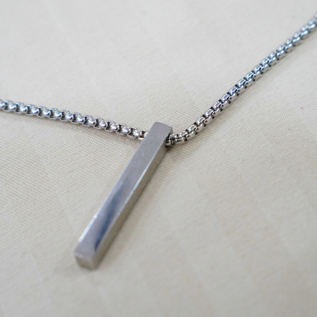 Edge Bar Pendant by Nashira, stainless steel necklace (image 7 of 8)