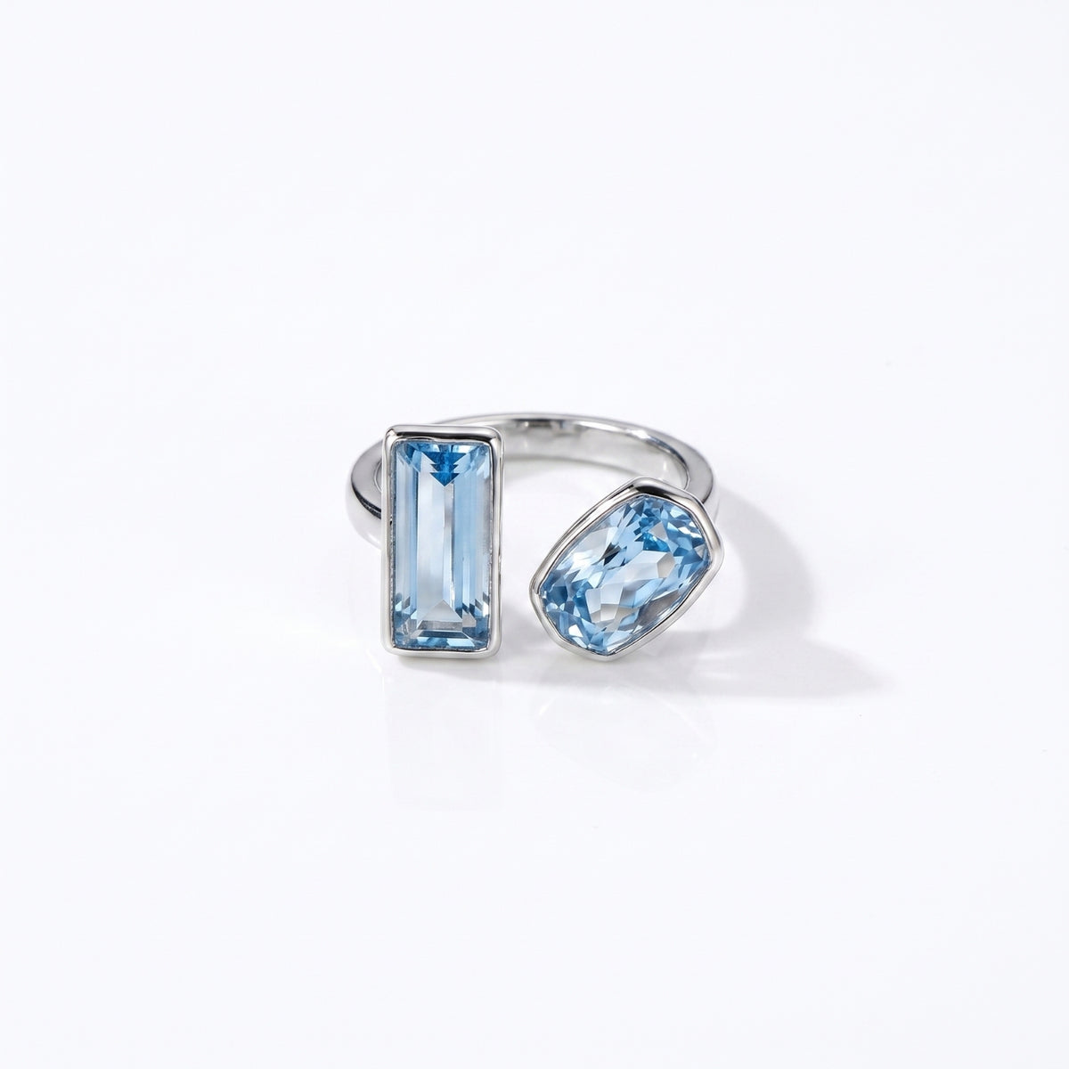 Twin Sapphire Ring ring by Nashira, shown close up