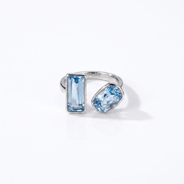 Twin Sapphire Ring ring by Nashira, shown close up