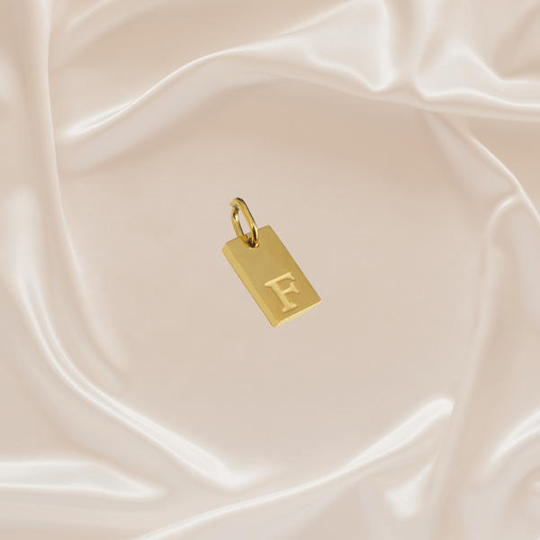 Dainty Alphabet Charm Gold  - F