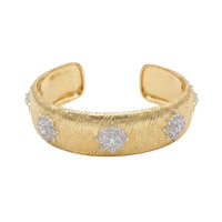 Celestial Bloom Cuff bracelet by Nashira, shown close up