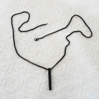 Edge Bar Pendant by Nashira, stainless steel necklace