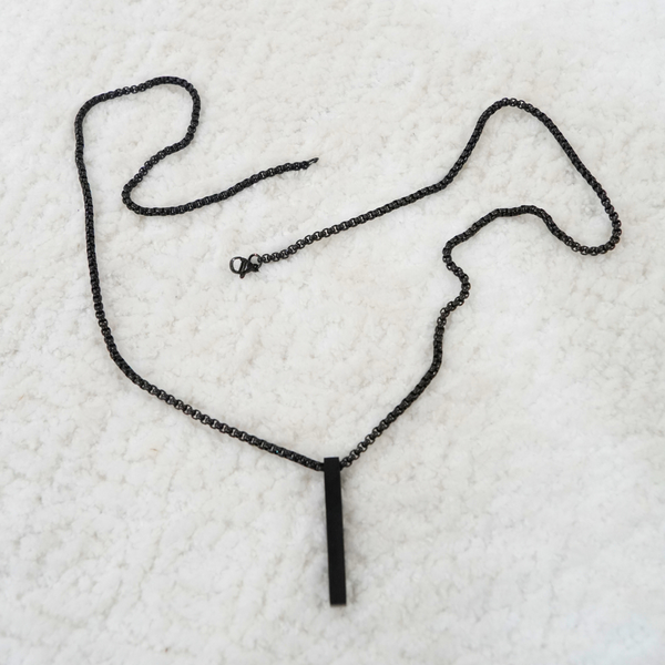Edge Bar Pendant by Nashira, stainless steel necklace
