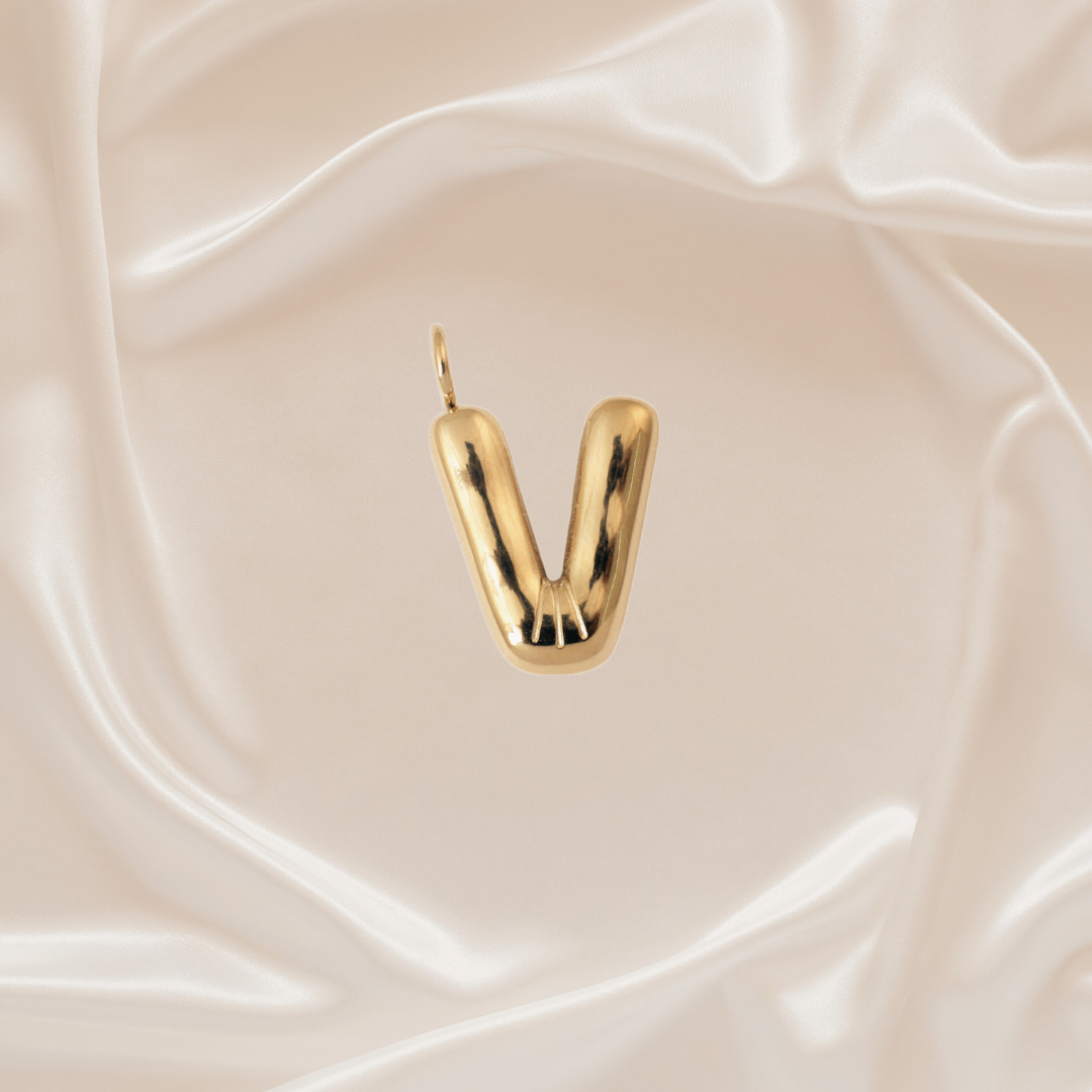 Alphabet Charm - V - Stainless Steel pendant by Nashira