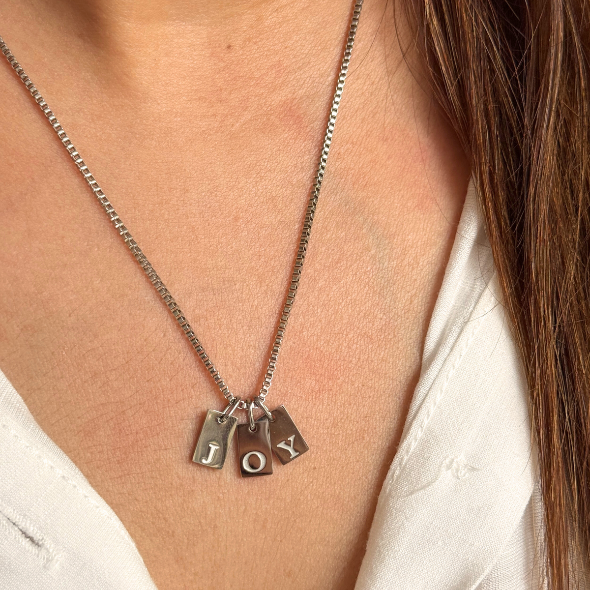 Dainty Alphabet String - Silver - Stainless Steel necklace by Nashira