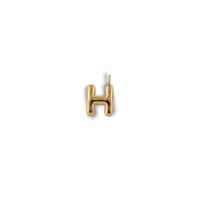 Alphabet Charm - H pendant by Nashira, shown close up