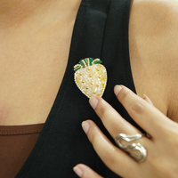 Golden Berry Brooch by Nashira, stainless steel brooch