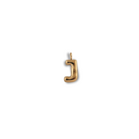 Alphabet Charm - J pendant by Nashira, shown close up