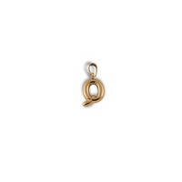 Alphabet Charm - Q pendant by Nashira, shown close up