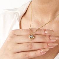 Nazar Studded Evil Eye Pendant with Necklace - necklace by Nashira