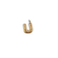 Alphabet Charm - U pendant by Nashira, shown close up