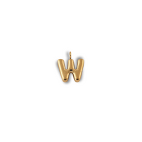 Alphabet Charm - W pendant by Nashira, shown close up
