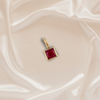Birthstone Charm - January - Stainless Steel pendant by Nashira