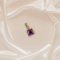 Birthstone Charm - February - Stainless Steel pendant by Nashira
