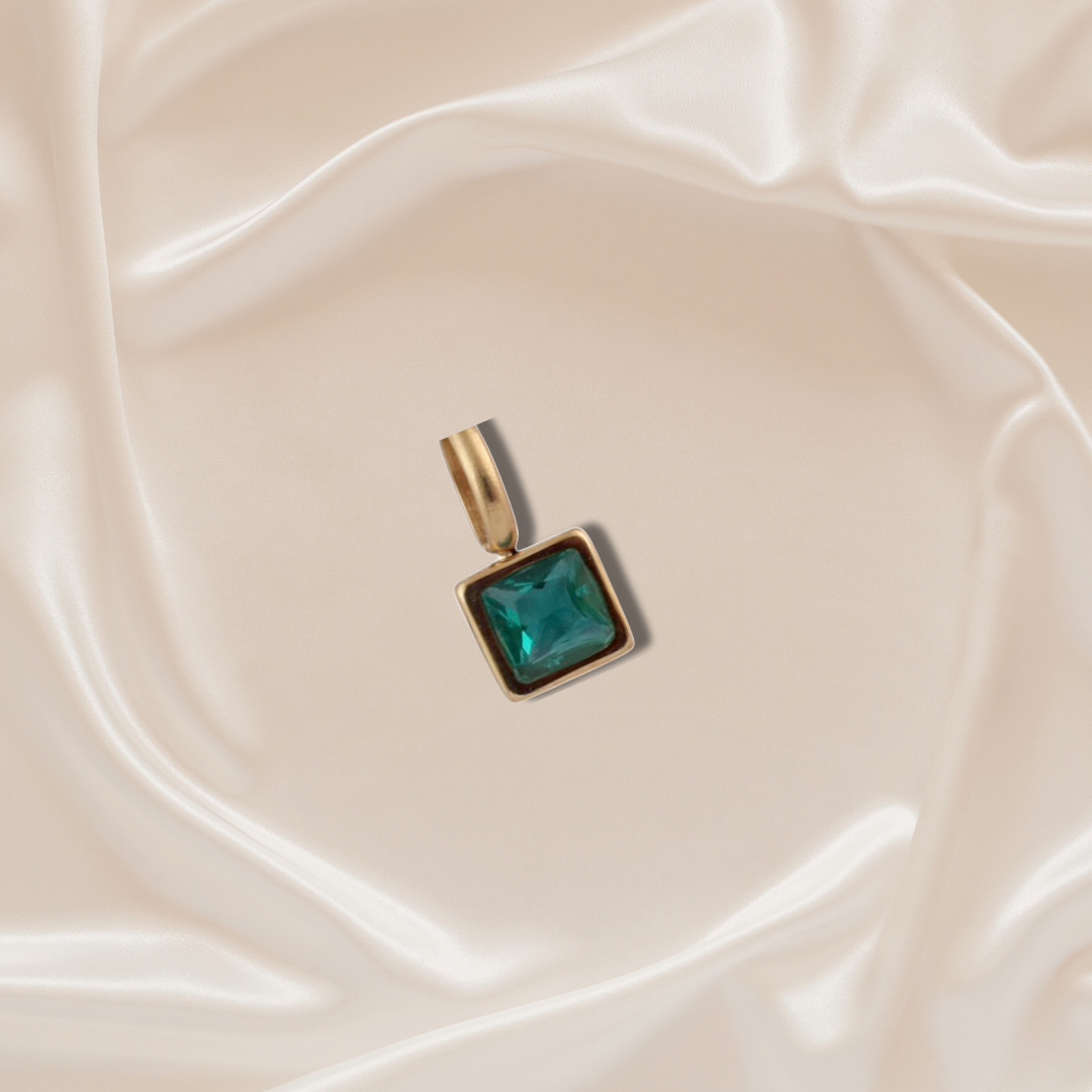 Birthstone Charm - May - Stainless Steel pendant by Nashira