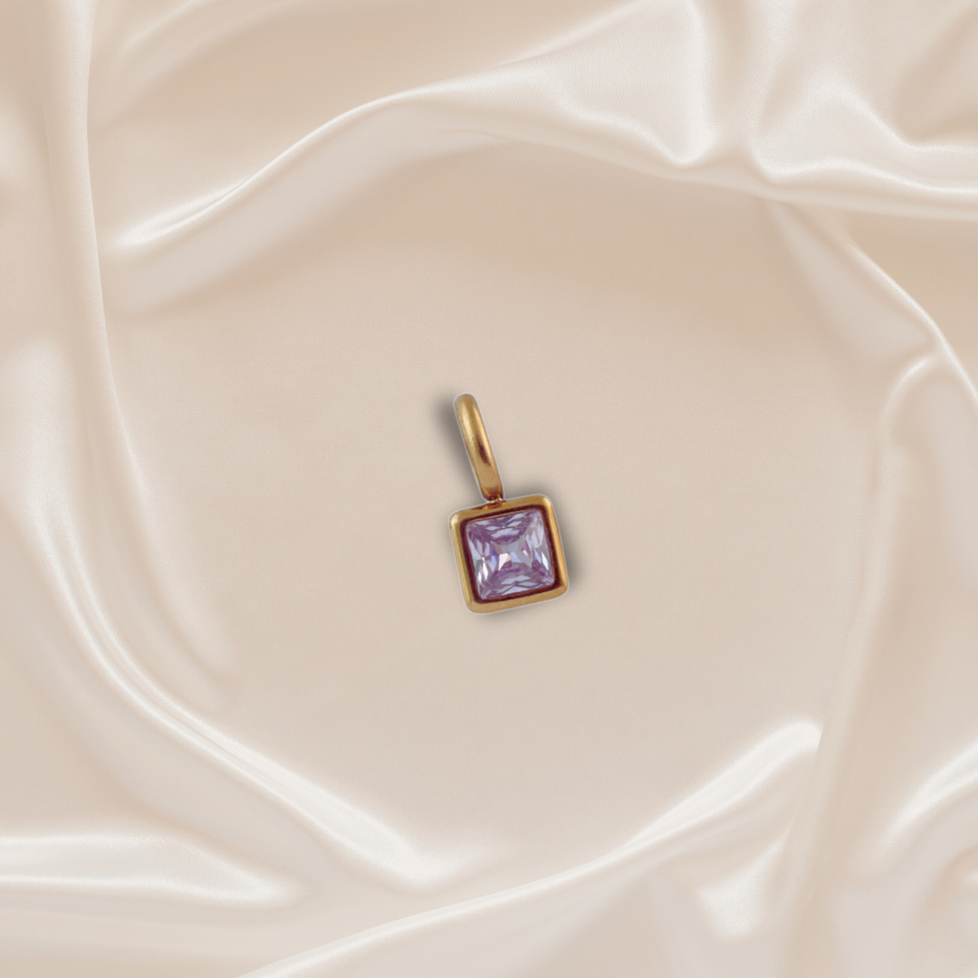 Birthstone Charm - June - Stainless Steel pendant by Nashira