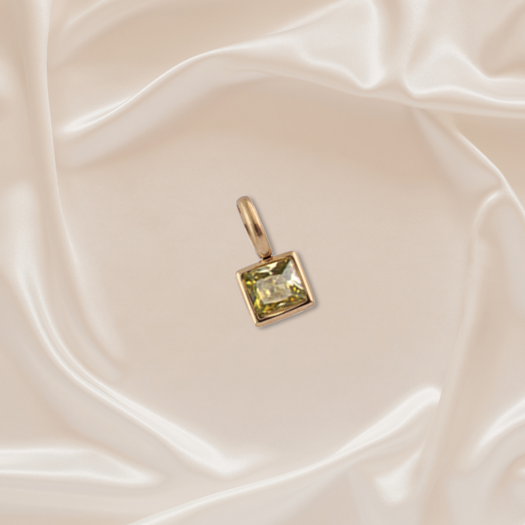 Birthstone Charm - August - Stainless Steel pendant by Nashira