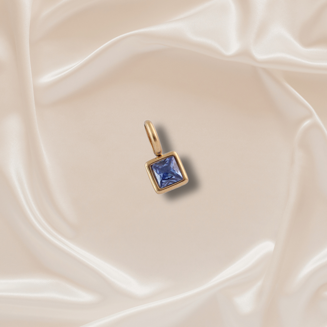 Birthstone Charm - September - Stainless Steel pendant by Nashira