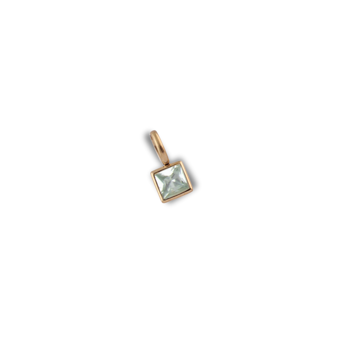 Birthstone Charm - March pendant by Nashira, shown close up