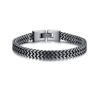 Charcoal Metal Bracelet for Men bracelet by Nashira, shown close up