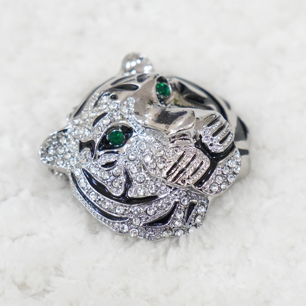 Tiger Brooch - Silver