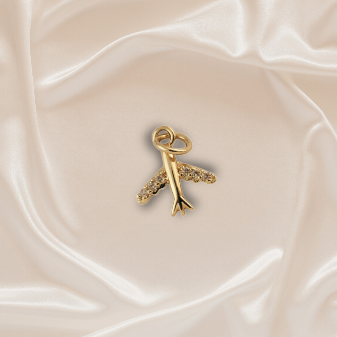 The Studded Plane Charm - Stainless Steel charm by Nashira