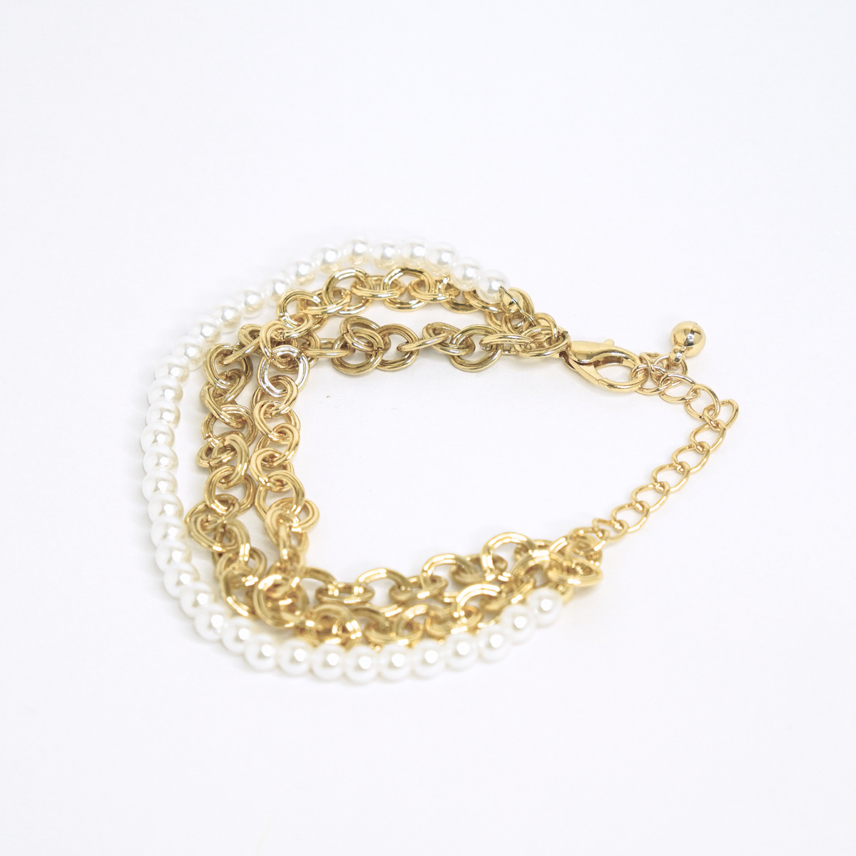 Pearl and Chain Bracelet Stack