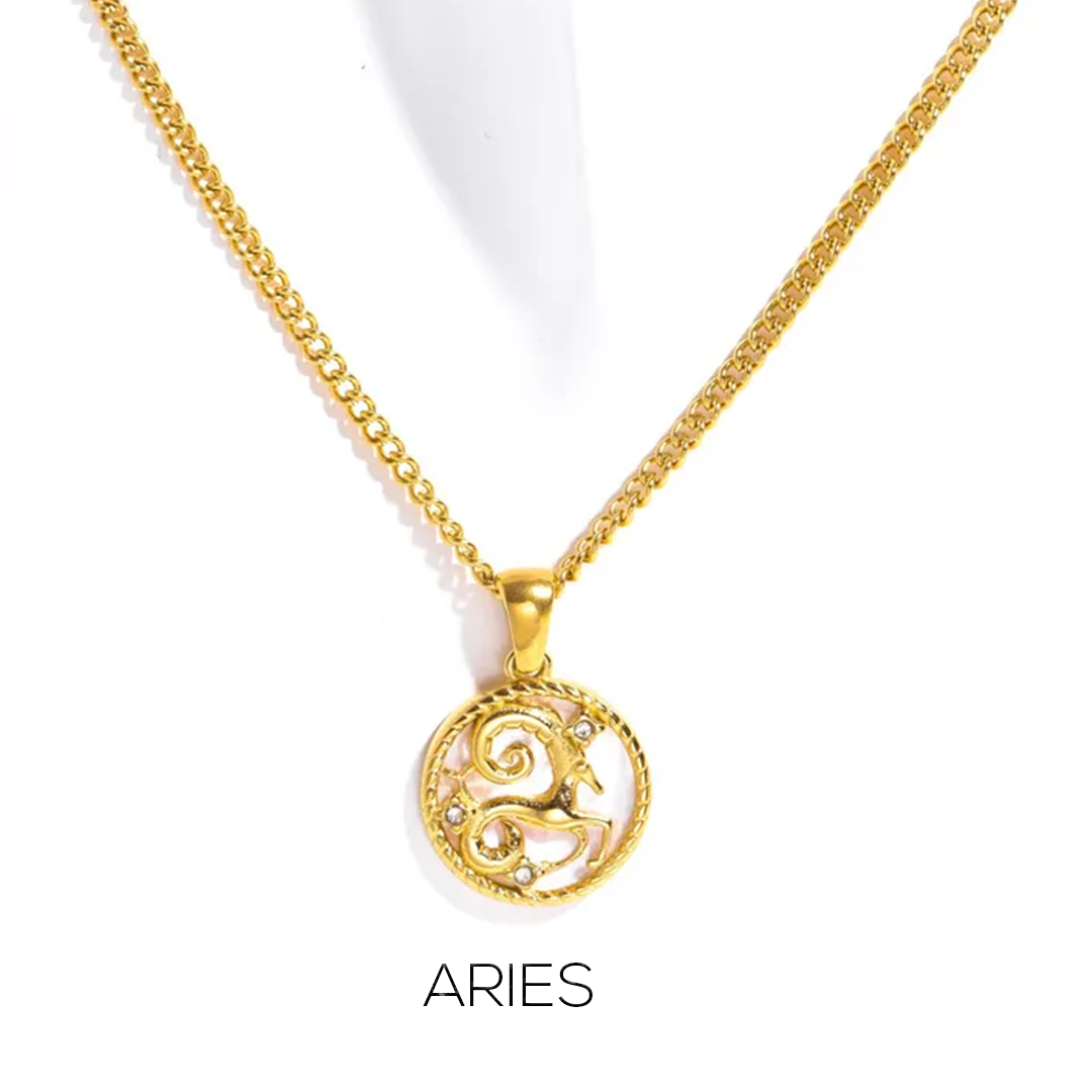 Zodiac Celestial Symbol Pendant with Chain by Nashira, stainless steel necklace (image 15 of 16)